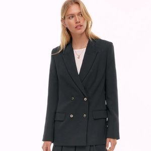 Wilfred Destiny Double-Breasted Blazer in Black from Aritzia - Size 2